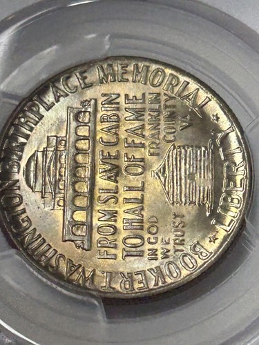 1947 P Booker T Washington Half Dollar PCGS MS66 Nicely Toned (PCGS Pop 381) - Picture 7 of 8
