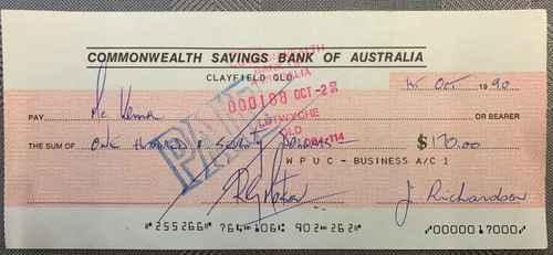 RARO - TRÍO SECUENCIAL 1991 Cheques Pagados Banco de Ahorros de la Commonwealth - Envío GRATIS - Imagen 5 de 6