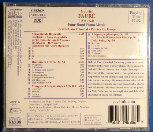 FAURE: Four Hand Piano Music CD - Picture 2 of 2