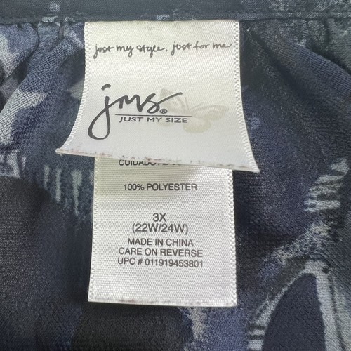 JMS JUST MY SIZE Women’s Pullover Top Sz 3X Multi Color Floral Print Semi-Sheer - Picture 6 of 11