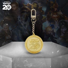 Blizzard World of Warcraft 20th Anniversary Commemorative Coin Keychain Hanger
