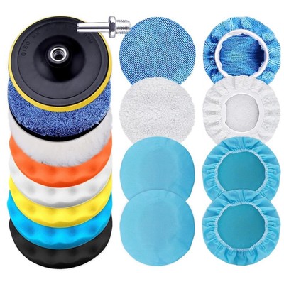 Harewu 17 Pcs Polishing Pads Kit3 Inch Sponge Buffing PadsBuffer for Car Deta...