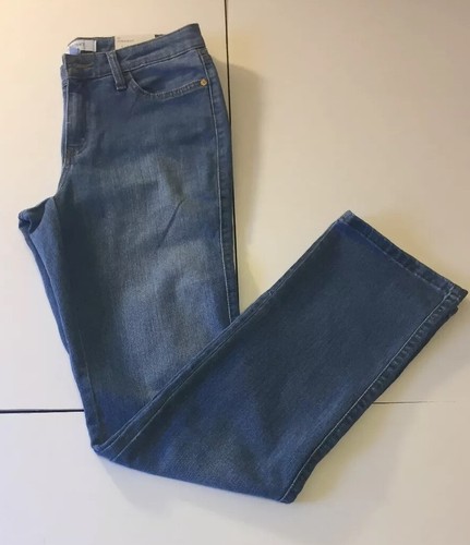 Ellen Tracy Damen Pacific Wash verwaschen Denim Skinny gerades Bein Hose Gr. 8 C1 - Bild 3 von 12