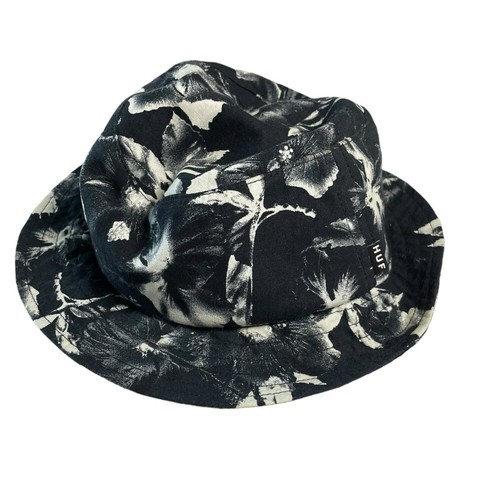 HUF Floral Bucket Hat in Black/White Size L/XL - Picture 5 of 9