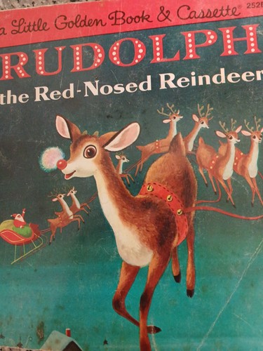 Rudolf the Red-Nosed Reindeer DisneyLand Little Golden Book 1958 & Cassette 1976 - Imagen 2 de 11
