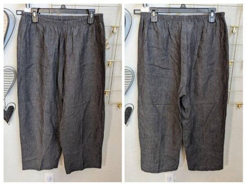 Blanque Black Linen Pant SZ 1 (MD) $250 Artsy Lagenlook - Picture 1 of 2