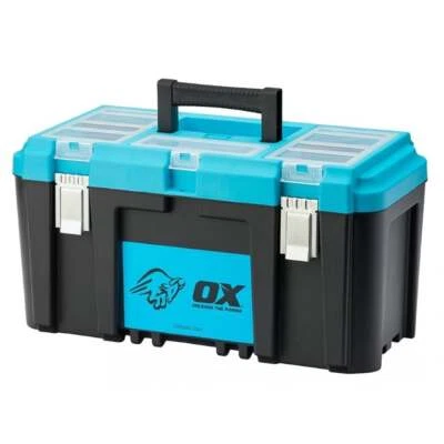 Ox Tools P266019 49cm 19" Pro Plastic Toolbox Organiser Tote Tray Storage