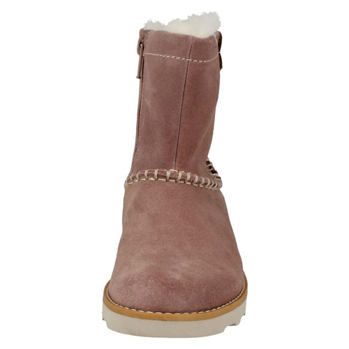 Girls Clarks Crown Piper Suede Leather Winter Boots F & G Fittings - Picture 8 of 31