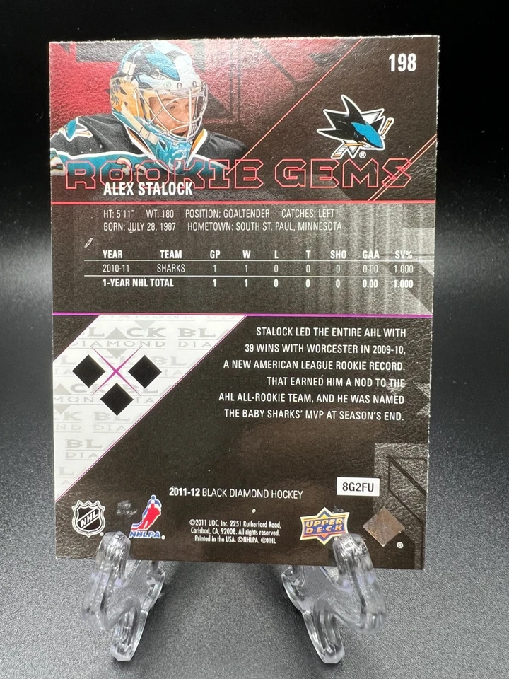 2011-12 Upper Deck Black Diamond - Alex Stalock #198 - Image 2 of 2