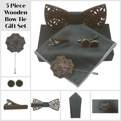 Holz Fliege Geschenkset HANDARBEIT *5 Stück* Hochzeit Party besondere Anlässe - Bild 1 von 12