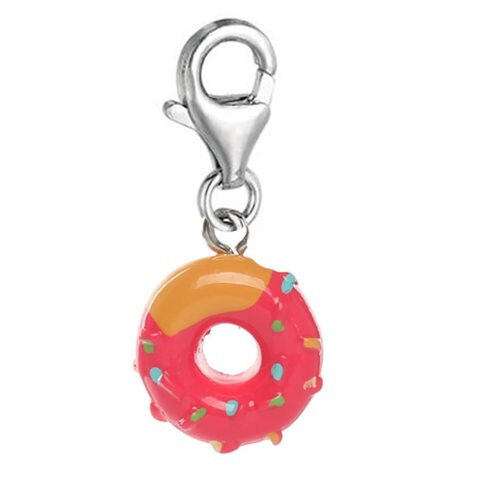 Fuchsia Doughnut Clip On For Bracelet Charm Pendant for European Charm Jewelry w - Picture 1 of 1
