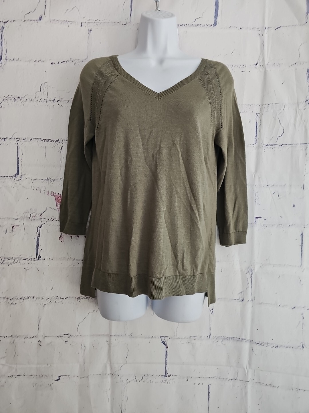 Talbots Moss Green Lightweight Pullover Sweater s… - image 1