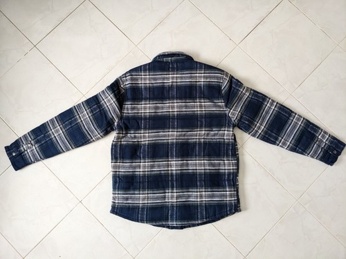 Brixton Men’s Cass Flannel Jacket Medium NWT - Moonlit Ocean/Grey - Picture 2 of 9