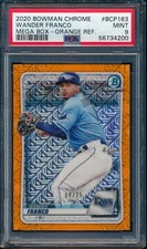 PSA 9 WANDER FRANCO 2020 Bowman Chrome Mega Box ORANGE REFRACTOR #/25 RC MINT