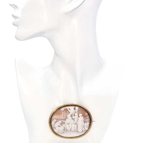 Antike viktorianische Jesus in Trauerschlacht um Babylon Kamee Brosche - Bild 2 von 6