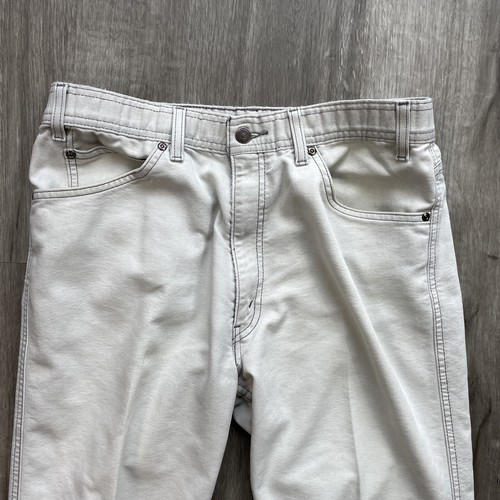 Vintage Levis Jeans Mens 36x34 Cotton Light Wash Denim White Strauss Brown Tag - Picture 2 of 12