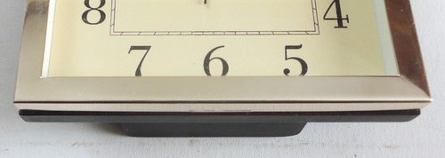 Art Deco Florence Italy Sterling Silver Wood Desk Table Quartz Alarm Clock FI - Picture 7 of 8