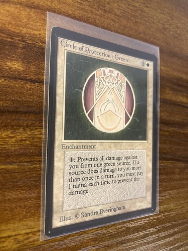 MTG✨CIRCLE OF PROTECTION: GREEN✨Beta Limited Edition NM 1993 Common Enchantment - Picture 3 of 8