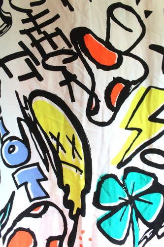No Boundaries Shirt Mens XL 46 48 Rayon Graffiti Print Button Up S/S Streetwear - Picture 5 of 6