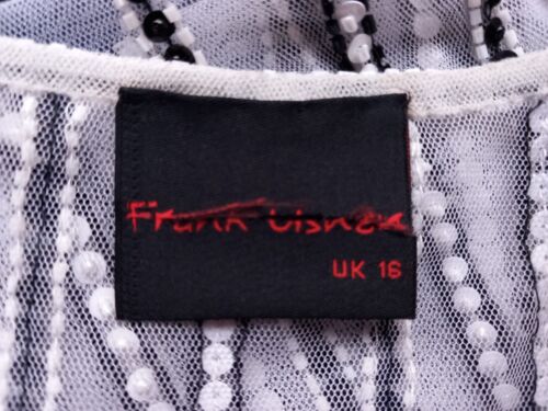 NEW Frank Usher Beaded Evening Jacket Size UK 16 Black And White - Picture 6 of 7