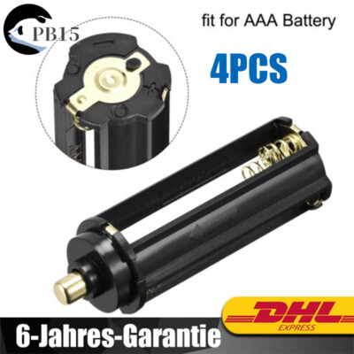 4 Pcs 3 x 1,5V AAA Runde Form Batteriehalter Aufbewahrungskoffer Box Schwarz DHL