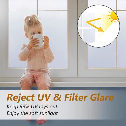 5M Roll Frosted Window Film,Bubble Free,Self Adhesive,Etched Privacy Glass Vinyl - Picture 7 of 14