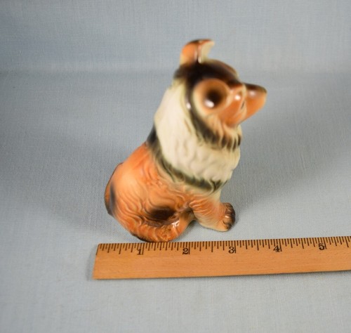 Vtg Norleans Japan Dog Figurine COLLIE Sitting 4" Tall Porcelain - Picture 8 of 8