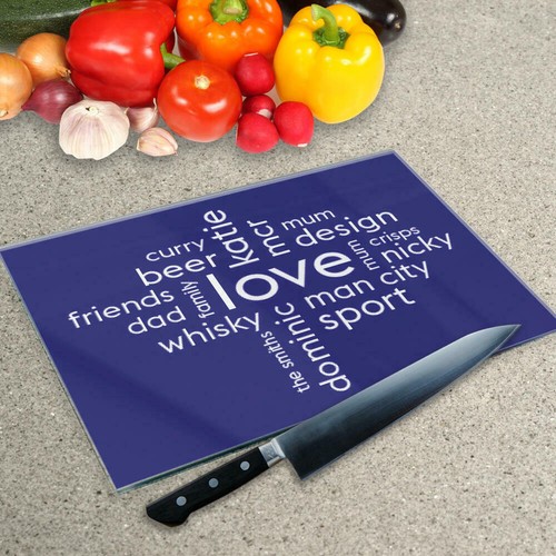 Premier Range Your Own Word Collage On A Glass Chopping Board - Picture 3 of 17