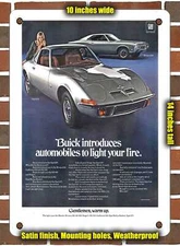 Metal Sign - 1969 Buick Riviera GS and Opel GT Automobiles to Light Your Fire