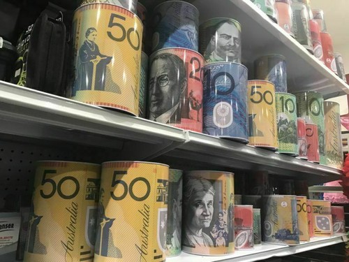 Money Tin Australian Box Jar Piggy Bank Coin 10 20 50 100 Dollar Notes AU Design - Picture 2 of 10