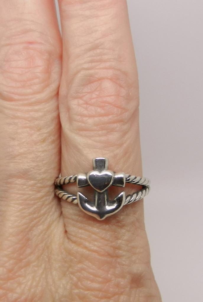 James Avery Sterling Faith Hope and Love Twisted Rope Anchor Ring