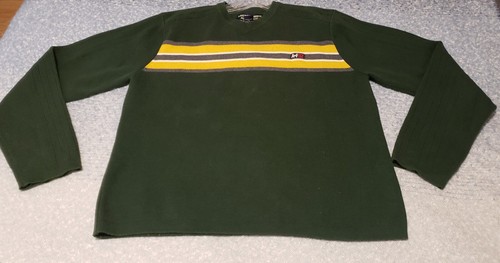 Abercrombie & Fitch Thermal Sweater Mens Large Y2K  Vneck Green Thick - Picture 4 of 13