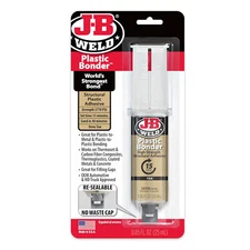 J-B Weld 50133 Plastic Bonder Structural Adhesive Syringe, 3770 PSI- Tan - 25 ml
