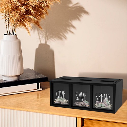 Give Save Spend Money Box Save Spend Bank Money Saving Box Countertop Wall leeHv - Picture 10 of 11