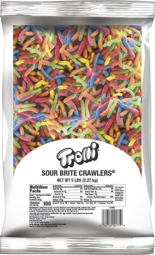 Trolli Sour Brite Crawlers Gummy Worms, 5 Pound Bulk Candy Bag Gummy...  - Picture 2 of 7