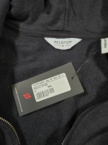 Peloton Ultimate Zip Hoodie Women Sz 1X Black Rainbow Spellout Logo - Picture 4 of 8