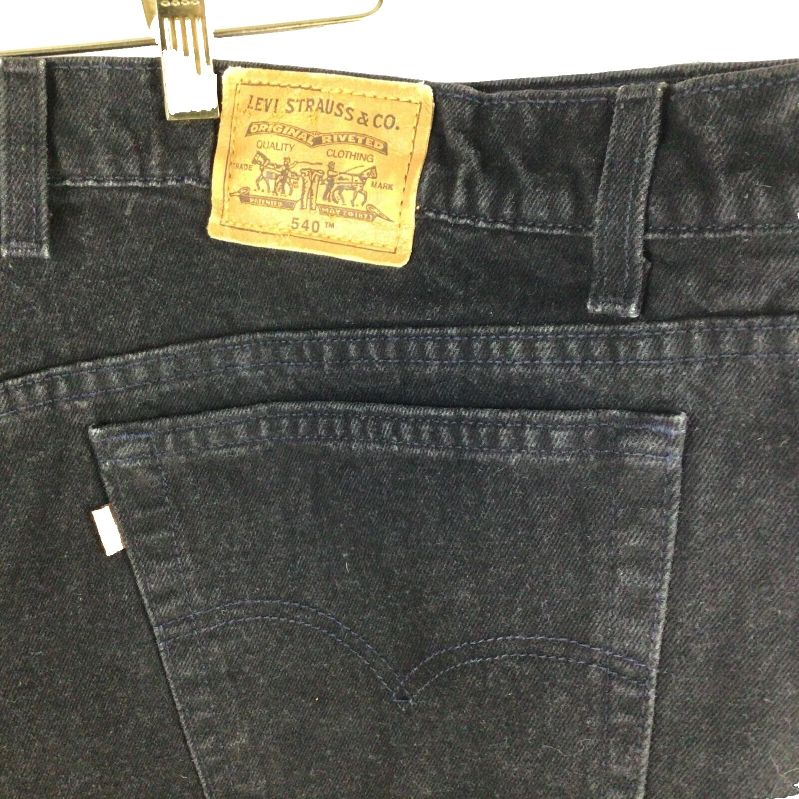 Jeans vintage 1990s negro de algodón para hombres