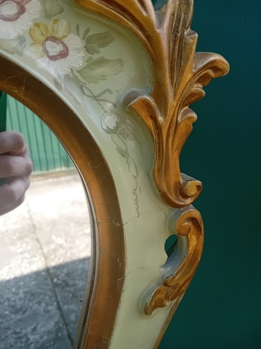 Miroir Lacquée Cadre Sculpté Style Mort Vénitien 138 X 84 CM - Photo 9 sur 12