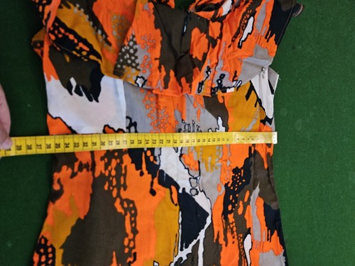 Vintage 70s Long Hippie Cotton Dress Neon Orange XS-S RARITY - Picture 13 of 18