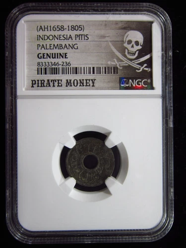 Indonesia Palembang Pitis AH1658 1805 NGC Genuine i6236 Pirate Money Coin