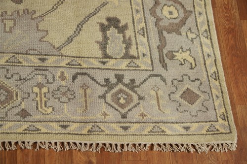 Traditional Oushak Indian Area Rug Hand-Knotted Beige 6x9 ft - Picture 5 of 22