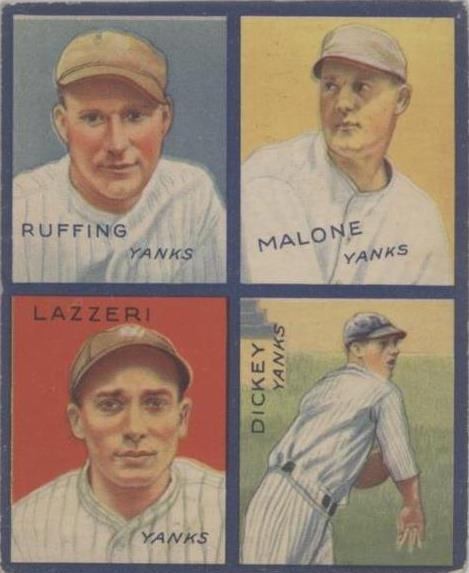 1935 Goudey 4-in-1 - Bill Dickey Pat Malone Red Ruffing #4D - 1 of 1