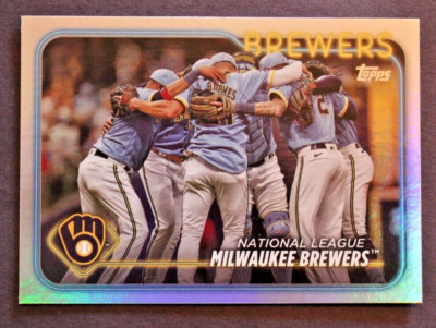 2024 Topps Series 2 #533 Milwaukee Brewers Team Card Rainbow Foil Parallel