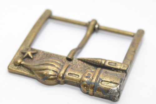 Orientalische Gürtelschnalle / Schnalle mit Schlaufe, ca. 50 mm, antik messing - Picture 10 of 13