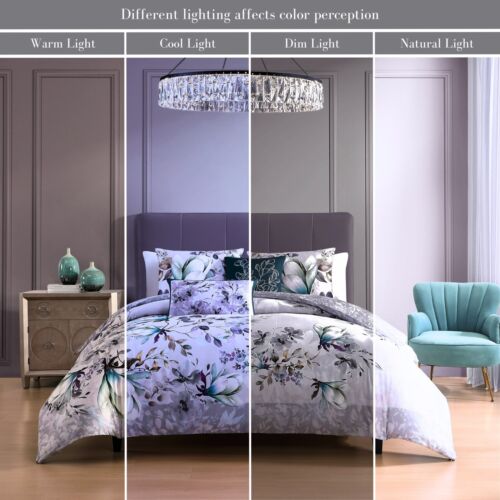 Bebejan Jewel Toned Florals 5 Piece Reversible Comforter Set in Queen - Picture 2 of 8