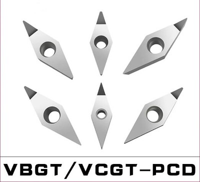 4PC Diamond Carbide Inserts VBGT1103 VBGT1604 VCGT1103 VCGT1604 PCD FOR Aluminum