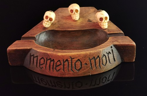 Rare antique Memento Mori carved bone skull ashtray, tobacciana - Picture 3 of 12