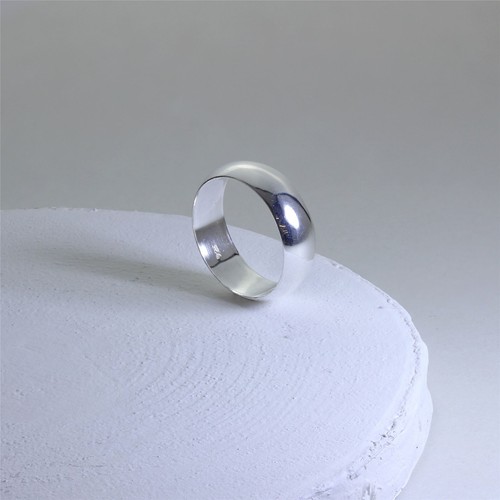 Sterling Silver 5mm D Shaped Wedding Band Ring Size I - Z+5 Plain - Picture 3 of 92
