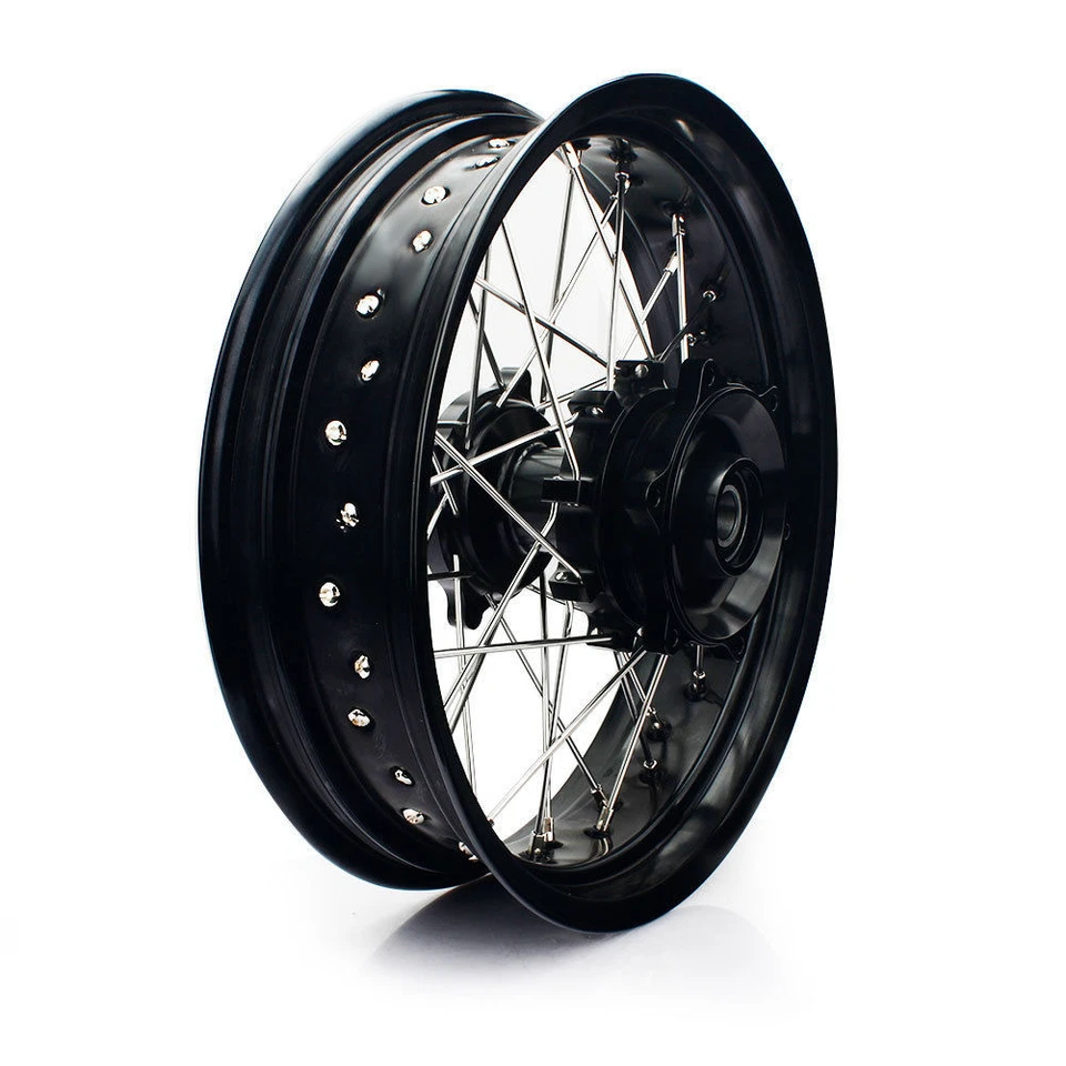 Juego de ruedas CNC Supermoto para Suzuki DR650 DR 650 L 17" Cush Drive 96/2022 negro Foto 3 de 4