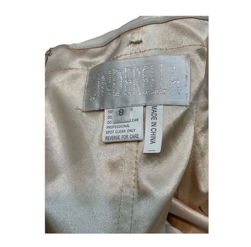 Aschenputtel Damen Champagner Gold Pailletten bestickt Klammern Tüll Kleid Größe 8 - Bild 10 von 16